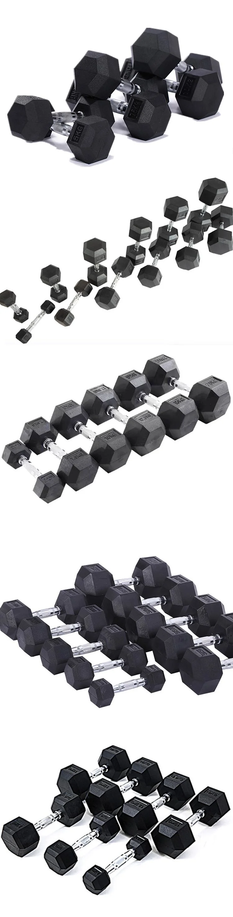 Dumbbell Weights Good Sell Rubber Hex Dumbbell Professional Dumbbells