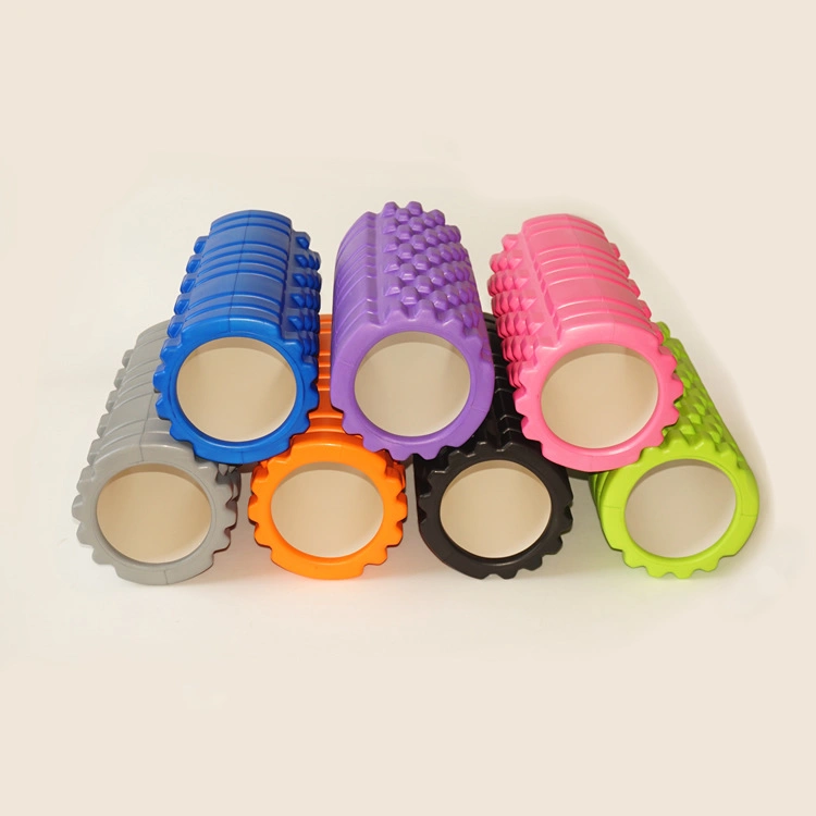 High Density EVA Fitness Yoga Column Grid Muscle Massage Hollow Foam Roller