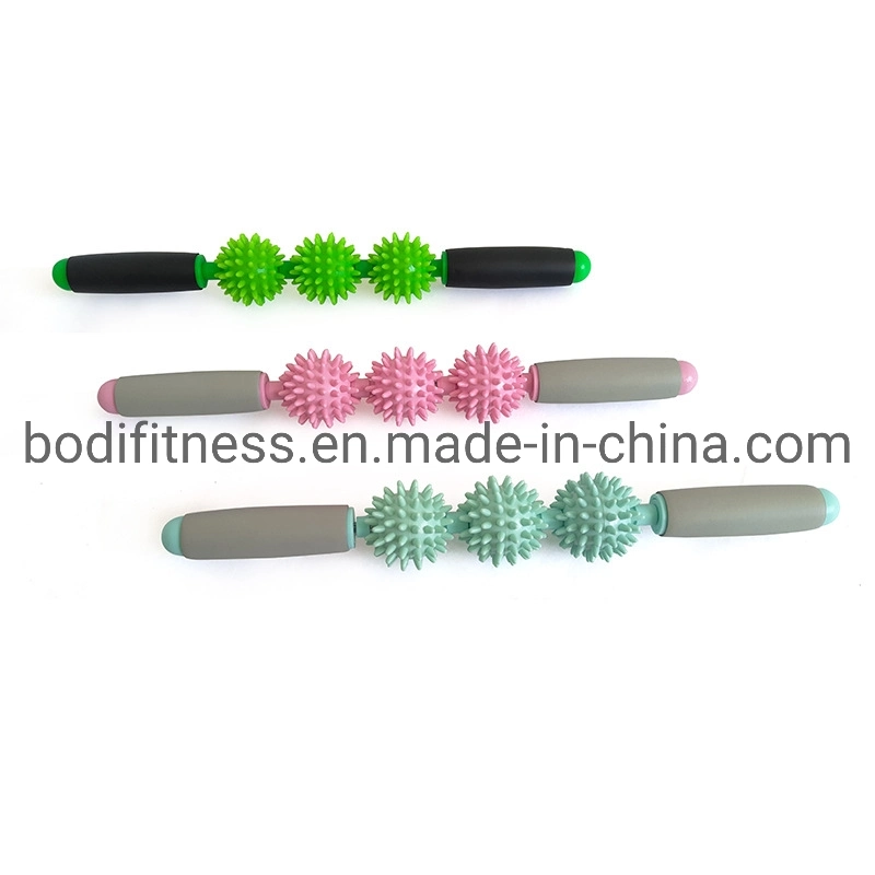 Hot Sale Wholesale Yoga Stick Spiky Ball Hedgehog Ball Relax Muscle Roller Massage Stick